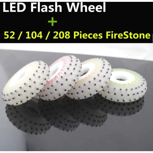 LED Flash Shining Inline Skates Wheel, 52 104 208 Pieces Flint FireStone Roller Skate Wheels for Skating