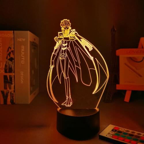 LED Lamp Anime Code Geass Suzaku Kururugi 3d Lamp for Room Decor Nightlight Kid Child Birthday Gift