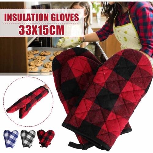 33X15CM Thickened cotton Fire Insulation Gloves Heat Resistant BBQ Glove Kitchen Oven Grill Bake Gloves