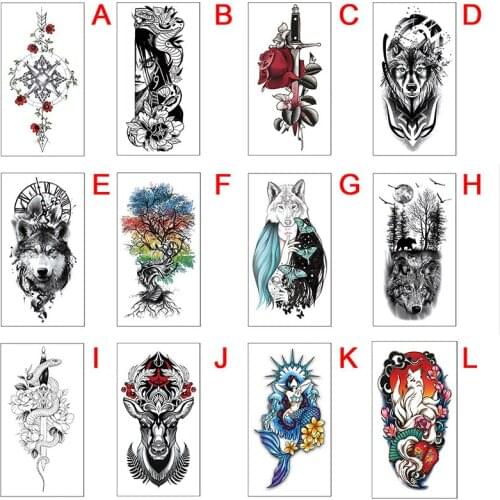 3D Waterproof Tattoos Stickers Fake Tattoo Paste Leg Arm Body Flower Sticker