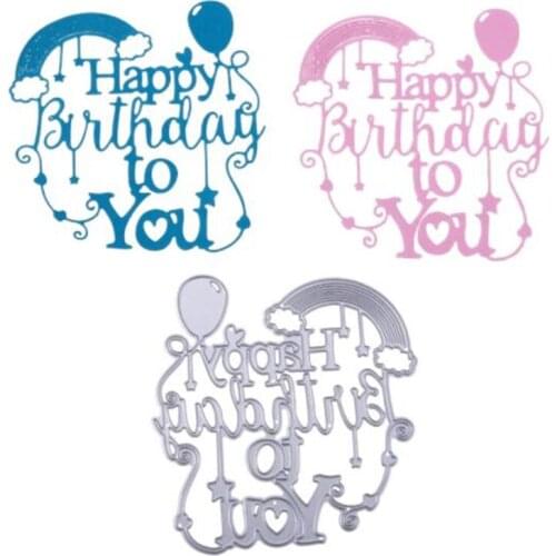 YINISE Metal Cutting Dies For Scrapbooking Stencils Happy Birthday DIY Album Cards Decoration Embossing Folder Die Cuts Template