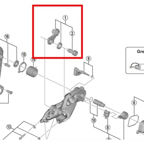 Shimano Y5RT98010 rear derailleur bracket axle unit for RD-M8000
