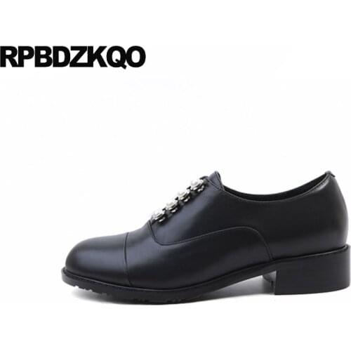 Women designer shoes china genuine leather fashion ladies shallow 2019 round toe spring autumn casual black korean pearl chinese