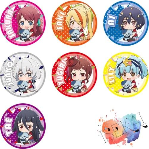ZOMBIE LAND SAGA Anime badge Minamoto Sakura Junko Mizuno Ai Yamada Nikaidou Saki Tae Yugiri Idol Hug Ver Metal Badge Brooch Pin
