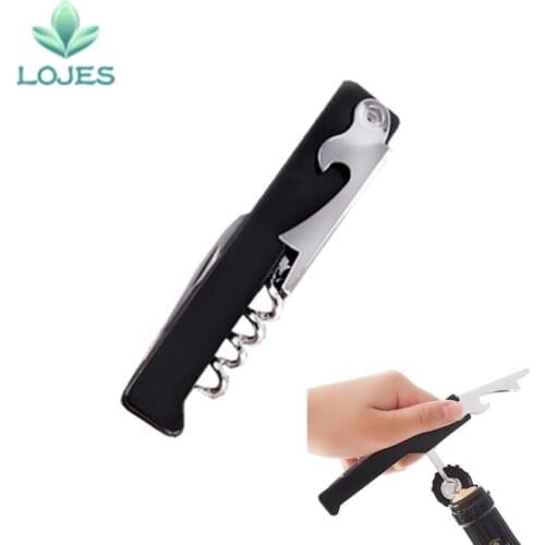 1Pc Stainless Plastic Wine Screw Corkscrew Opener Professional Double Hinge Waiters Wine Bottle Beer Cap Opener