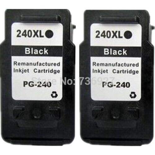 2pcs Black PG240 PG-240 Remanufactured Ink Cartridge For Canon PIXMA MX372 MX432 MX512 MG3120 MG4120 MG4220 inkjet printer