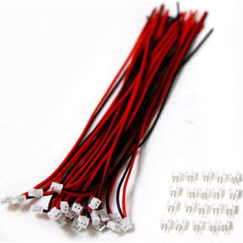 20 SETS Mini Micro ZH 1.5 2-Pin JST Connector with Wires Cables