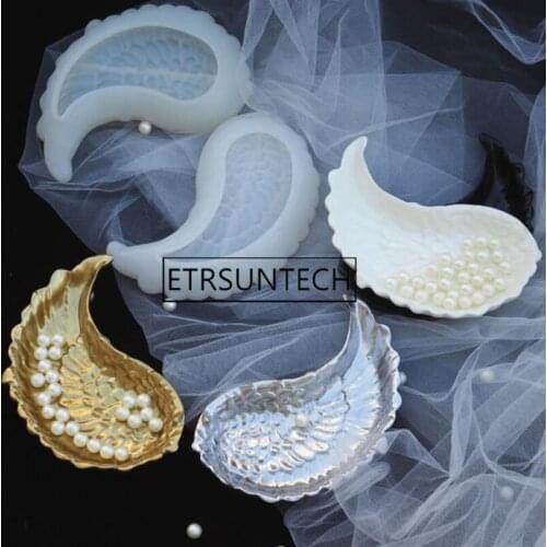 20pairs Angel Wing Dish Silicone Molds DIY Epoxy Resin Jewelry Accessories Tray Feathers Shape Plate