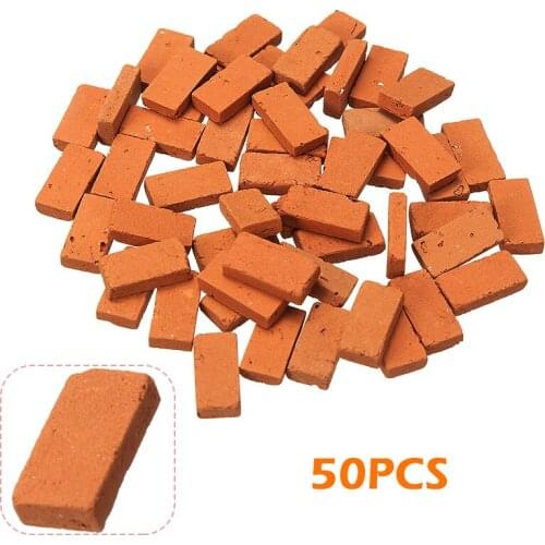 50pcs Miniature DIY Sand Table Landscape Brick Building Toy Simulation Brick Red Brick Model Toys