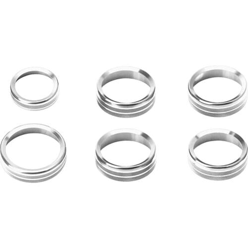 6PCS Car Aluminum Air Conditioner AC Volume 4WD Trailer Switch Knob Ring Button Cover Trim for Ford F-150 F150 XLT 2016