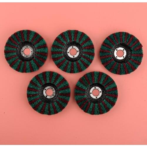 5pcs 100mm 4" Scouring Pad Flap Polishing Wheel Abrasive Buffing Disc For Angle Grinder Metal Finishing 150 & 240 Grit
