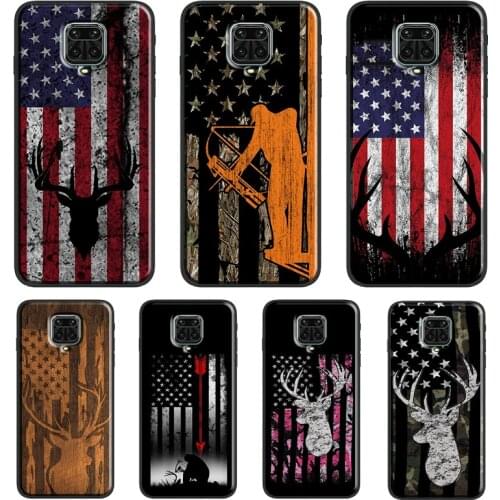 Deer Hunting American Camouflage USA Flag Funda For Xiaomi Redmi Note 10 Pro Note 9 Pro Note 8 Pro 7 8T 9S 9A 9C 9T Case Cover