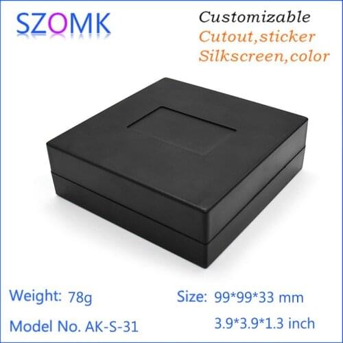 Black diy enclosure abs project case outlet boxes (4 pcs) 99*99*33mm plastic electrical box equipment enclosure for pcb