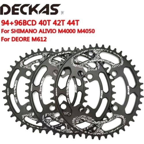 Deckas round BCD 96mm 94+96bcd 40/42/44T MTB Mountain bike bicycle Chainringfor ALIVIO M4000 M4050 for DEORE M612 crank