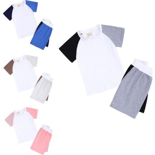 Kids Tales Tracksuits for Children Baby Infant Boy Girls Clothing Sets Contrast Color Shorts for Girls Teens Loungewear Set 2pcs