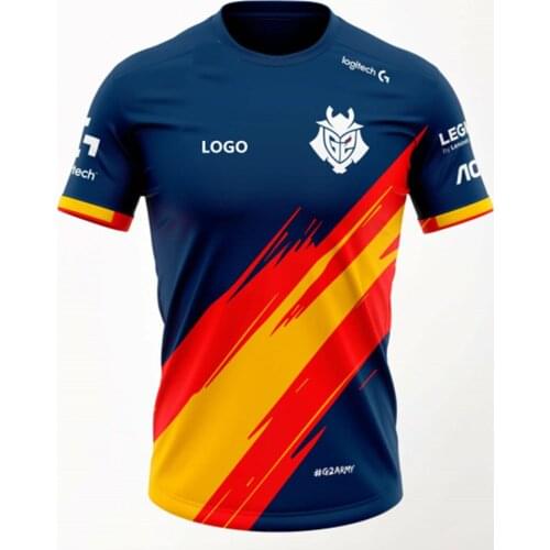 G2 e-sports national team T-shirt, G2 League of Legends supporter T-shirt, e-sports uniform, Spanish sleeve style, new 2021