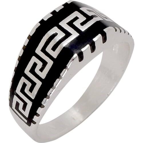 Greek Style Handmade Ring 925 Sterling Silver Old Fashioned Model Style Special Gift for Men & Women Made In Turkey