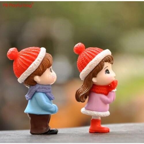 Playful bag Winter lovers figure PVC lovers dolls Collectible girl boy action figurine Cake decoration Best gifts HF88