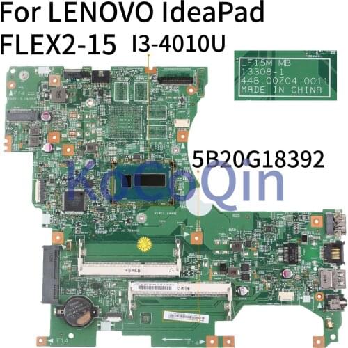 KoCoQin Laptop motherboard For LENOVO IdeaPad FLEX2-15 Core I3-4010U Mainboard 5B20G18392 13308-1 448.00Z04.0011