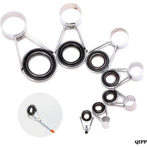 7Pcs Telescopic Fishing Rod Guides Top Ring Set Raft Fishing Repair Accessories MAR28