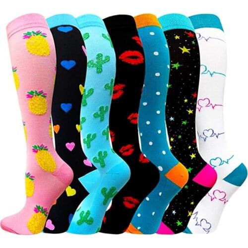 58 Styles Compression Socks Fit For Diabetic Edema Atheletics Pregnancy Outdoor Running Cycling Long Pressure Stockings High