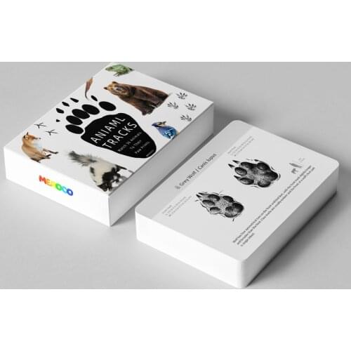 Baby Montessori Cards Animal Footprint Learning Cards School Educational Learning Toys For Kids Juguetes Brinquedos MJ1344H