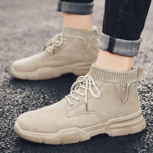 Men Boots winter new breathable Ankle Boots Male Lace Up slip Booties desert casual tooling Boots men shoes mens sneakers