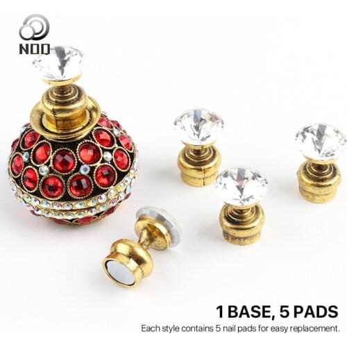 NOQ False Nails Nail Alloy Diamond Base Fingertips Practice Metal Base Support Display Practice Nail Display Magnet Removal