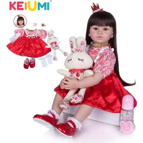 New Arrival As Princess Toddler KEIUMI 24 Inch Baby Reborn Doll Toy Baby Doll Girl Birthday Gift Present Child Play House Toy
