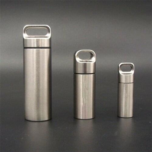 Stainless steel Waterproof Pill Holder Match EDC Case Box Container Bottle 3 size