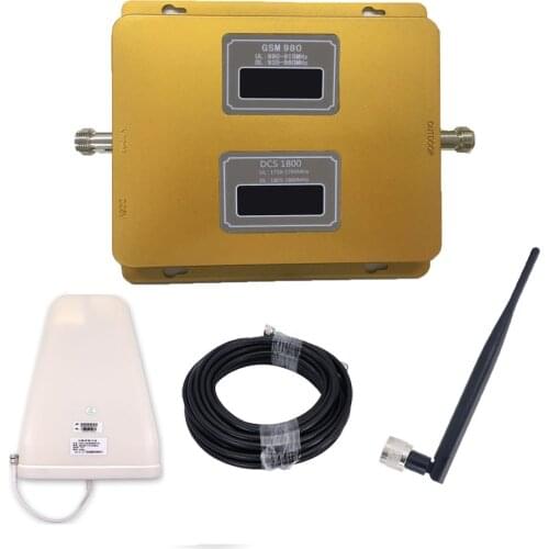 Full set gsm 900 1800 repeater GSM/DCS Dual Band amplifier 4G LTE 1800MHz 900MHz Mobile/cell Phone signal Repeater Booster