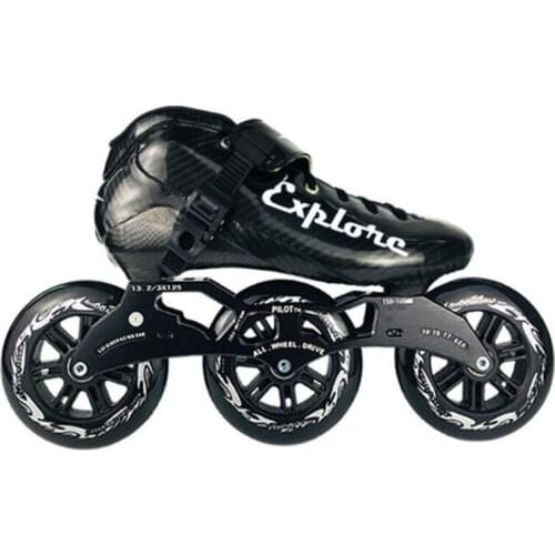 Male & Female Carbon Fiber Inline Speed Skates Shoes Pink Red Black Yellow EUR 30 to 45 3X125mm 125MM Roller Skate for MPC PS KR