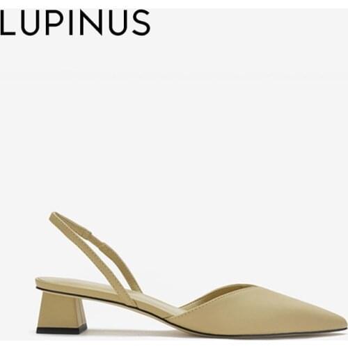 LUPINUS Fashion Square Heel Women Sandals 2021 New Elegant Open Toe Women High Heel Chic Pointed Back Strap Sandals For Women