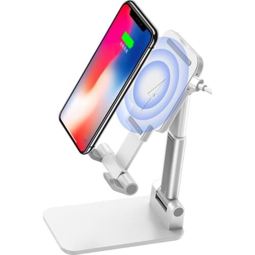 Foldable Desktop Moblie Phone Tablet Stand Holder Wireless Charging Dock Retractable Metal Phone Stand Holder Desktop Bracket
