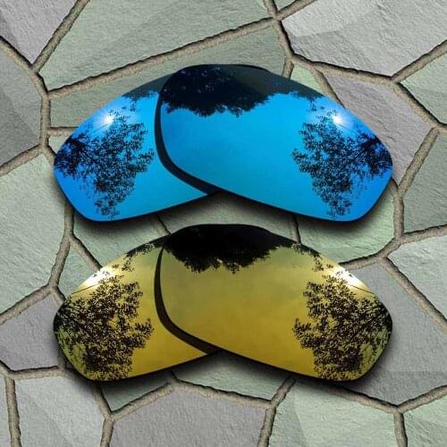 Sky Blue&Yellow Golden Sunglasses Polarized Replacement Lenses for Oakley Blender