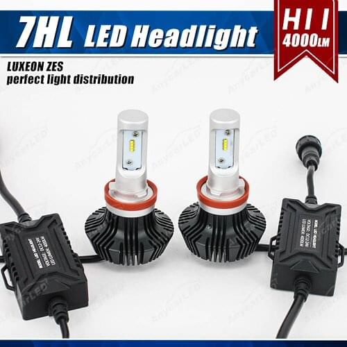 1 Set H8 H9 H11 H16JP 50W 8000LM G7 LED Headlight Fanless LED Driver Adjustable Pattern Car Front Fog Bulbs Lamp 6500K White 12V