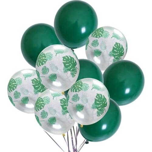 Latex Balloon Green Balloons Green Palm Leaf Safari Hawaii Party Baloons Birthday Wedding Tropical Dinosaur Wild Animal Party