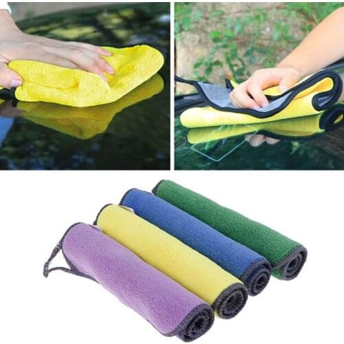Absorbent microfiber towel Car cleaning Household kitchen coral fleece washing cleaning cloth Reusable decontamination cloth