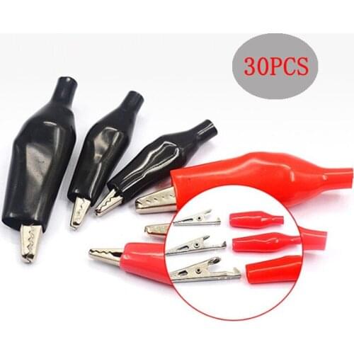 30PCS Alligator Clip 56mm test hook Clip battery Clip car battery clips aligator clips cable crocodiles for wires multimeter