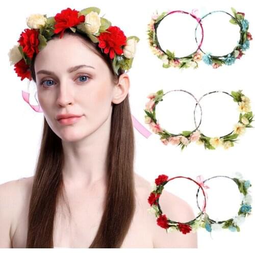Women Wedding Flower Wreath Crown Headband Beach Floral Garlands Hair band Decor