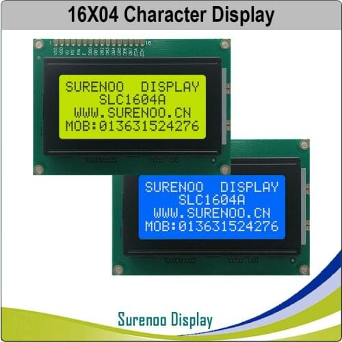 1604 16X4 164 Character LCD Module Display Screen LCM Yellow Green Blue with LED Backlight Build-in SPLC780D Controller