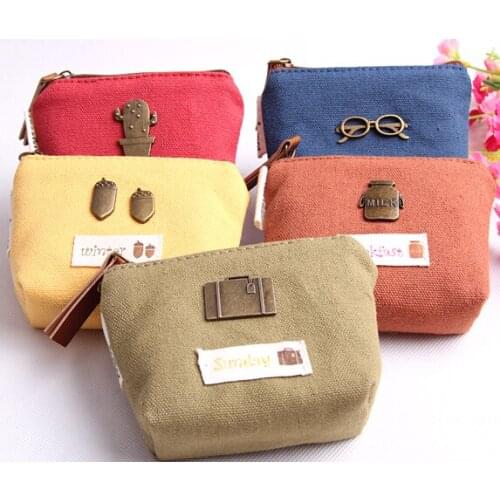 1PC Small size colorful purse Kawaii women wallet coin bag School storage stationery bags Office zakka supplies (ss-1531)