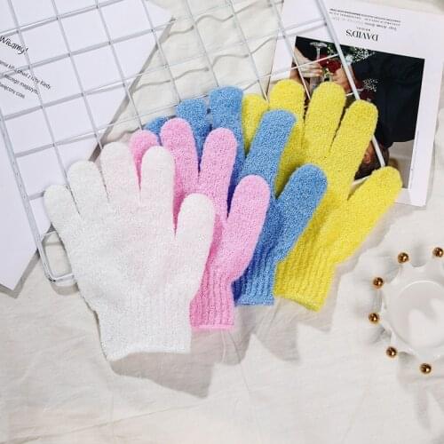 1PCS Five fingers bath gloves candy color bath dew scrubber cleaning brush sanitary ware multicolor