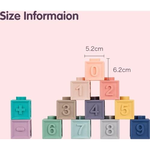 12 Pieces Baby Soft Blocks made of PVC soft rubber and simply wipe clean