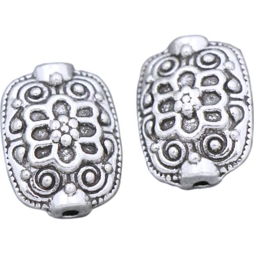 Dots Filigree Flower Beads Spacers 12.8X10.3mm 33PCS Zinc Alloy Metal Bead Jewelry Findings L599