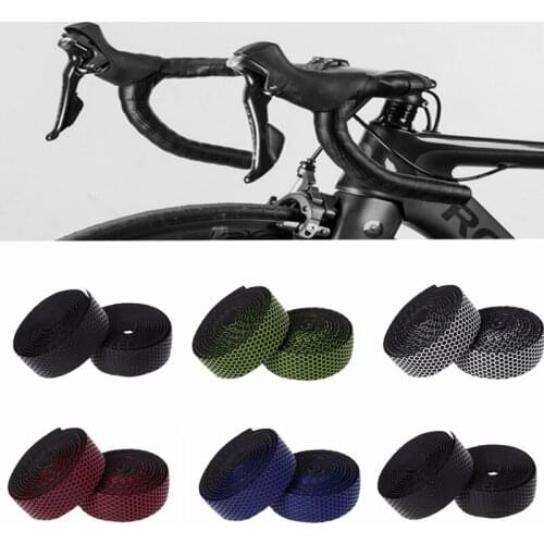 2 Bike Handlebar Tape Road Bicycle Anti-slip Silica Gel EVA Shock Absorption Handle Bar Tape Cycling Wrap End Plug Mtb Handlebar