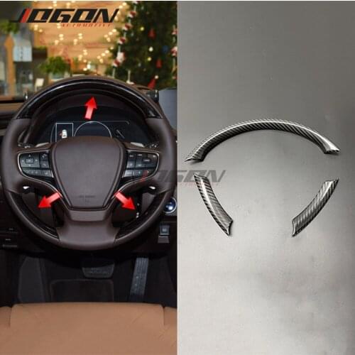 3pcs Real Carbon Fiber For Lexus ES LS 300H TRI-P4 2018 2019 2020 High Equipment Car Steering Wheel Frame Panel Trim Accessories