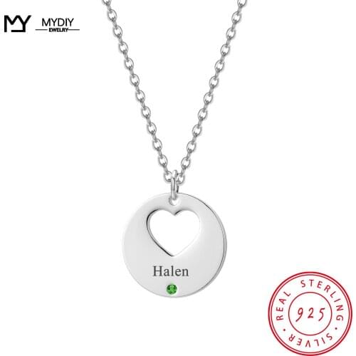 925 Sterling Silver Custom Name Personalized Birthstone Necklace MYDIY Naamketting Charms for Jewelry Initial Necklace ожерелье