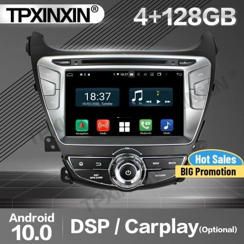 128G Carplay Car Radio 2 Din Stereo Receiver Android 10 For Hyundai Elantra 2014 2015 IPS GPS Navigation Player Audio Head Unit