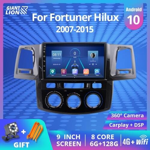 2Din Android 9.0 Car Radio For Toyota Fortuner Hilux 2008 2012-2014 Car Multimedia Video Player Gps Navigation Head Unit DVD